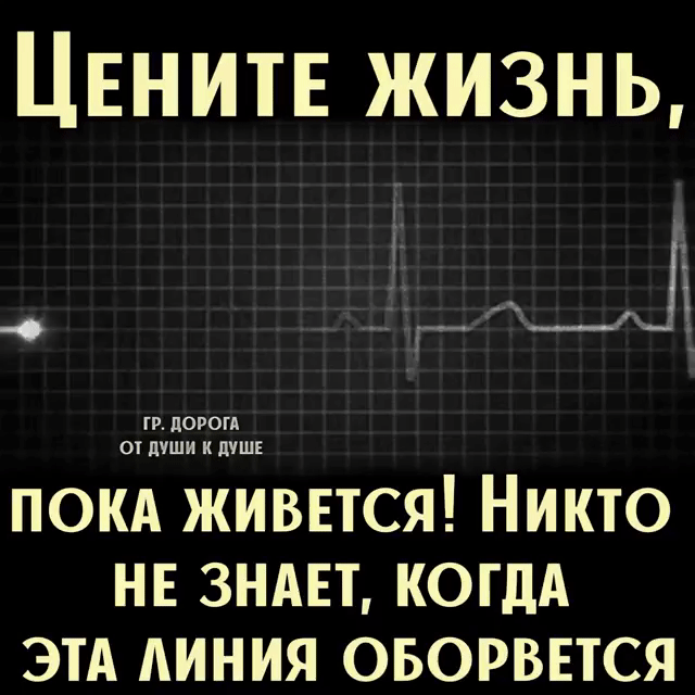 Цените жизнь, пока живётся! Никто не знает, когда эта линия оборвётся.
