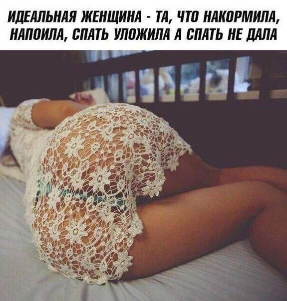 ИДЕАЛЬНАЯ ЖЕНЩИНА - ТА, ЧТО НАКОРМИЛА, НАПОИЛА, СПАТЬ УЛОЖИЛА, А СПАТЬ НЕ ДАЛА
