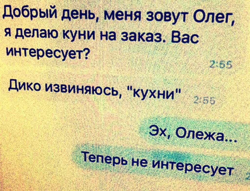 Добрый день, меня зовут Олег, а делаю кунни на заказ. Вас интересует? Дико извиняюсь, 