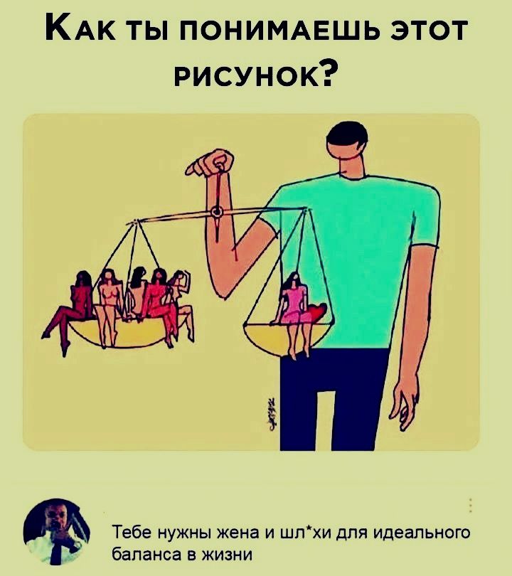 Как ты понимаешь этот рисунок? Тебе нужны жена и шл*хи для идеального баланса в жизни