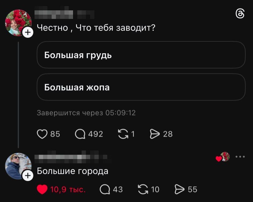 Честно , Что тебя заводит? Большая грудь Большая жопа