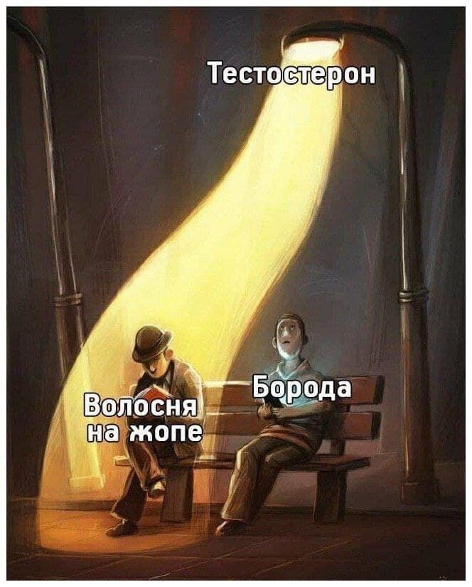 Тестостерон Волосня на жопе Борода