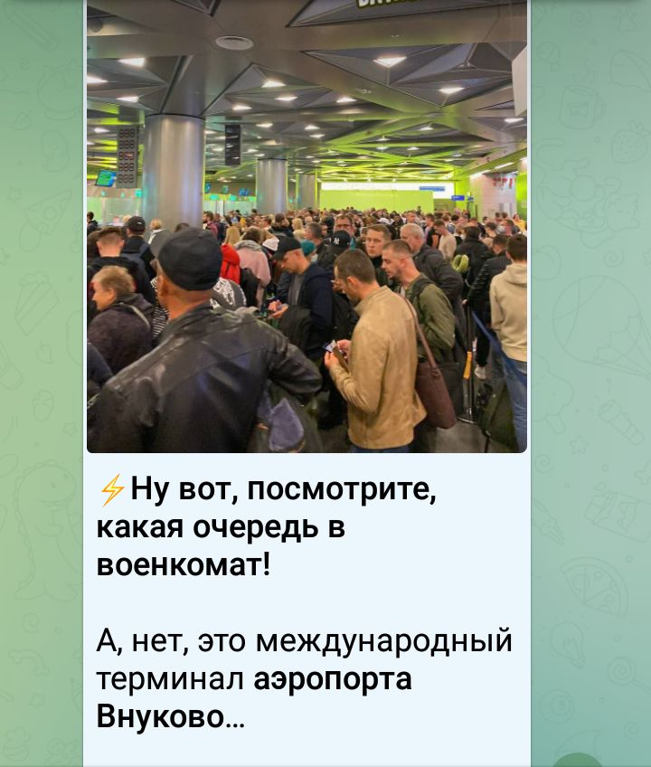 Ну вот посмотрите какая очередь В военкомат А нет это международный терминал аэропорта Внуково