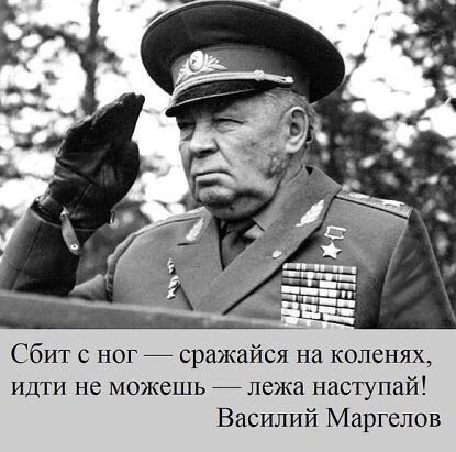 Сбит с ног _ сражайся на коленях идти не можешь лежа наступай Василий Маргелов