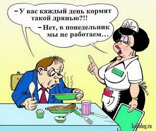 У вас каждый день кормят такой дряныо Нет в понедельник мы не работаем