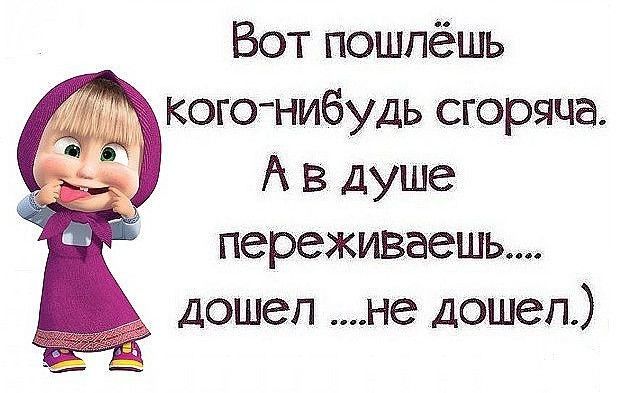 Вот пошпёшь когонибудь сгоряча А в душе переживаешь дошел не дошел