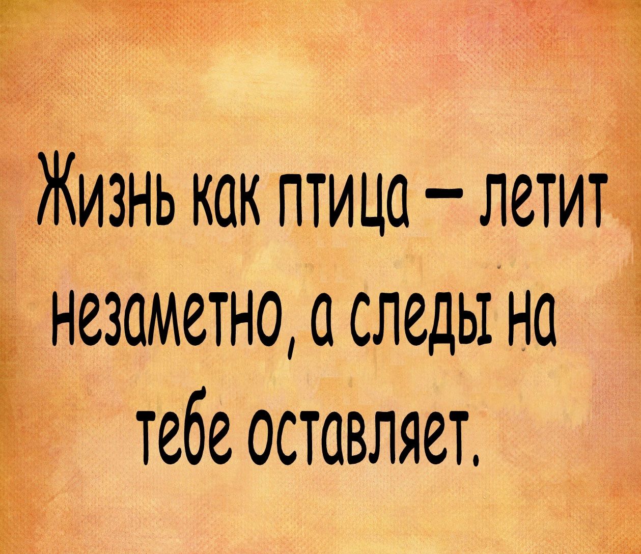 Жизнь как птица летит незаметно а следьгна Е тебе оставляет