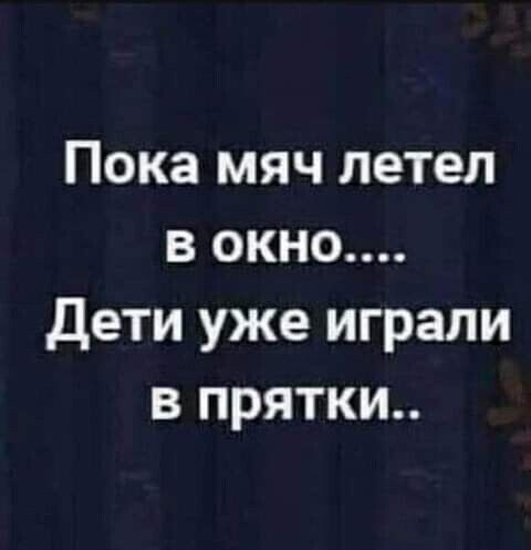 Пока мяч летел в окно Дети уже играли в прятки
