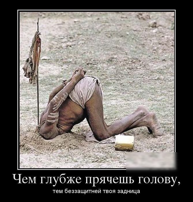 Чем глубже прячешь голов_ тем беззащитней тваи задница