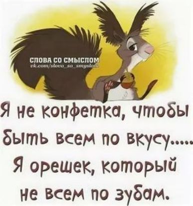 спам и смысла Я не конфеткачтобы быть всем по вкусу Я орешек который Не Всем по зубам