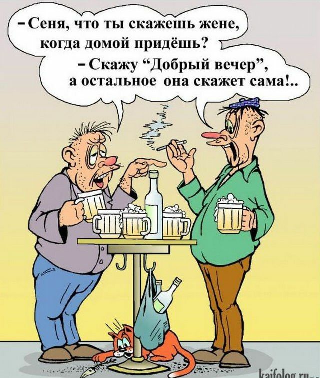 _ Сеня что ТЫ скажешь ЖЕНЕ когда дамой придёшь Скажу Дпбрый вечер а остальнае ана скажет сама
