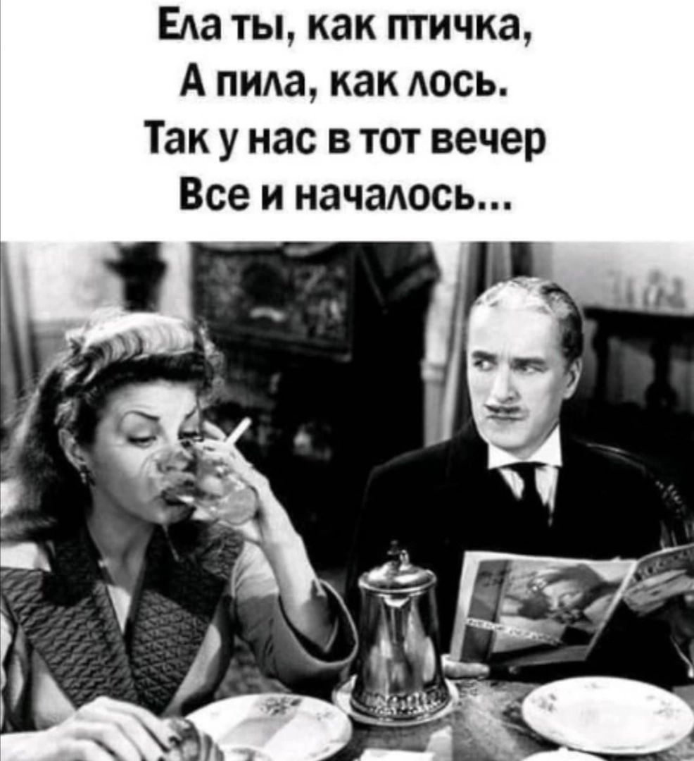 Еда ты как птичка А пида как АОСЬ Так у нас в тот вечер Все и началось