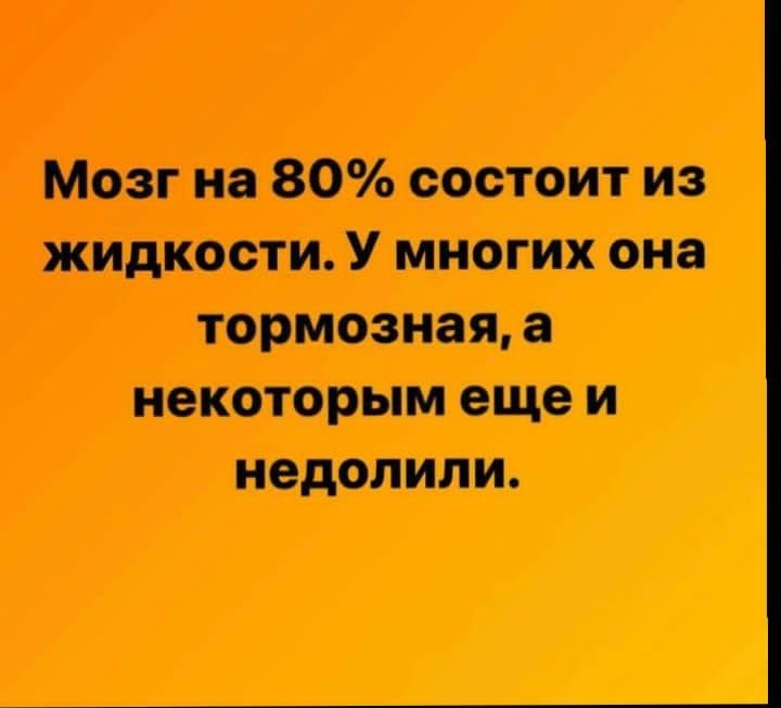 Мозг на 80 состоит из жидкости У многих она тормозная а некоторым ещеи