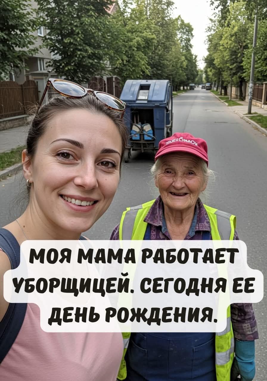 МОЯ МАМА РАБОТАЕТ УБОРЩИЦЕЙ. СЕГОДНЯ ЕЕ ДЕНЬ РОЖДЕНИЯ.