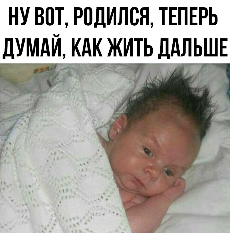 НУ ВОТ РОДИЛСЯ ТЕПЕРЬ дУМАЙ КАК ЖИТЬ ДАЛЬШЕ
