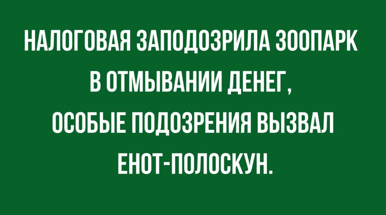 НАЛОГОВАЯ ЗАППДОЗРИЛА ЗООПАРК В ОТМЫВАНИИ ДЕНЕГ ОСОБЫЕ ППДОЗРЕНИЯ ВЫЗВАЛ ЕНОТ ПОЛПВКУН