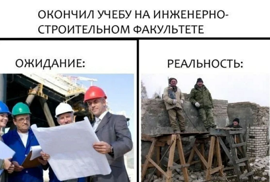 ОКОНЧИЛ УЧ ЕБУ НА ИНЖЕНЕРНО СТРОИТЕЛЬНОМ ФАКУЛЬТЕТЕ ОЖИДАНИЕ РЕАЛЬНОСТЬ