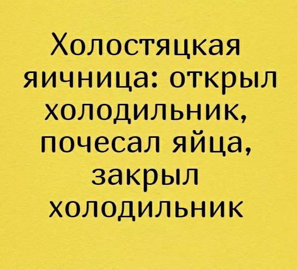 Холостяцкая яичницаоткрыл холодильник почесаляйца закрыл холодильник