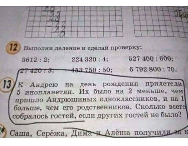 впішщшищш ни пп Виши дыша и сл пров рву 0618 2 224 820 4 621 ПАвдрею на день рождения пр 5 пошветдн Их было на 2 меньше 0 Авдрюпшвых одноклассников и чеи его родстевников Сколькп сли других гостей не 6111191