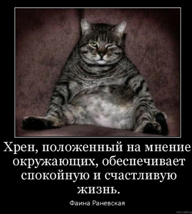 Хрен положенный на мнение окружающих обеспечивает спокойную и счастливую жизнь Фаина Раневская