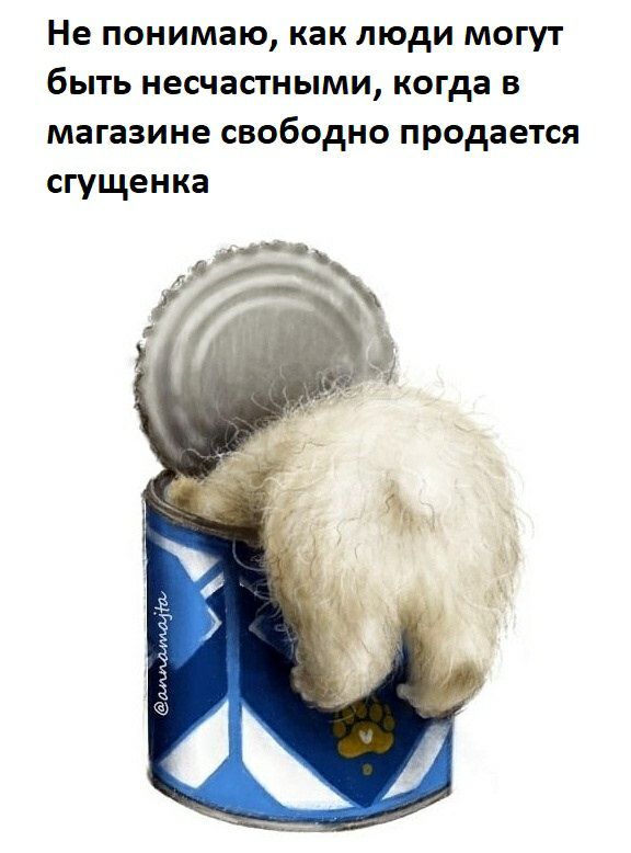 Не понимаю как люди могут быть несчастными когда в магазине свободно продается сгущенка