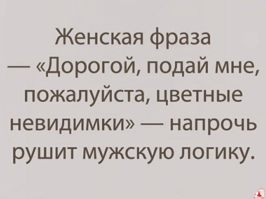 Женская фраза Дорогой подай мне пожалуйста цветные невидимки напрочь рушит мужскую логищі