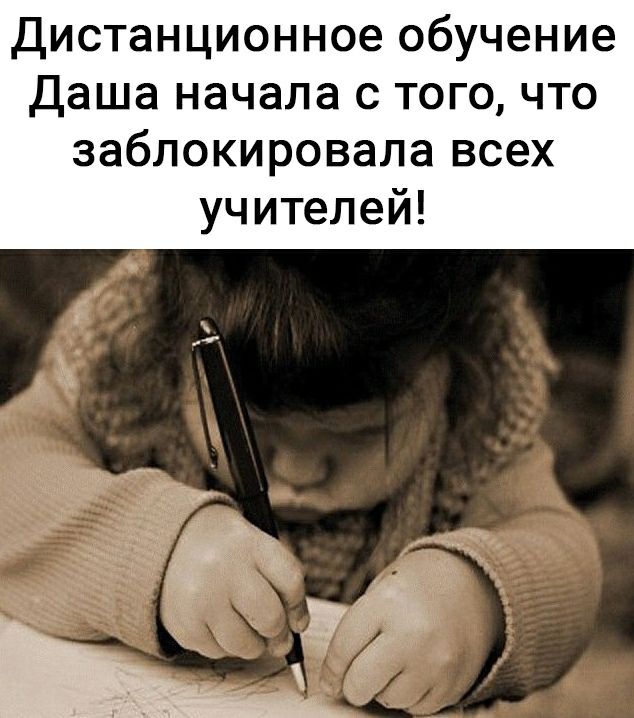 Дистанционное обучение Даша начала с того что заблокировала всех учителей