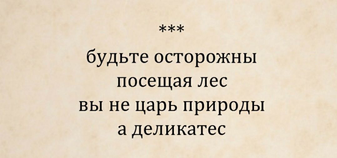 будьте осторожны посещая лес вы не царь природы деликатес