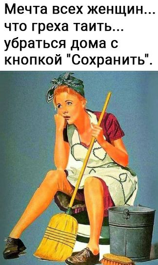 Мечта всех женщин что греха таить убраться дома с