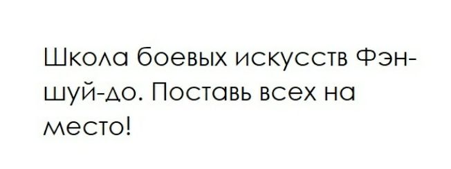 ШКОАО боевых искусств Фэн ШУЙ АО Поставь всех на место