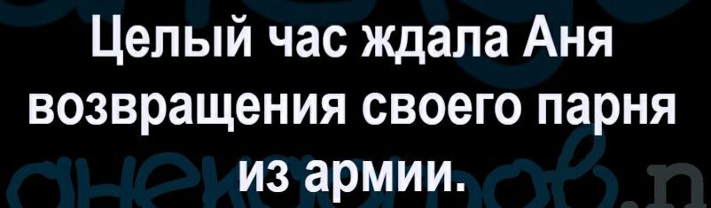Целый час ждала Аня возвращения своего парня из армии