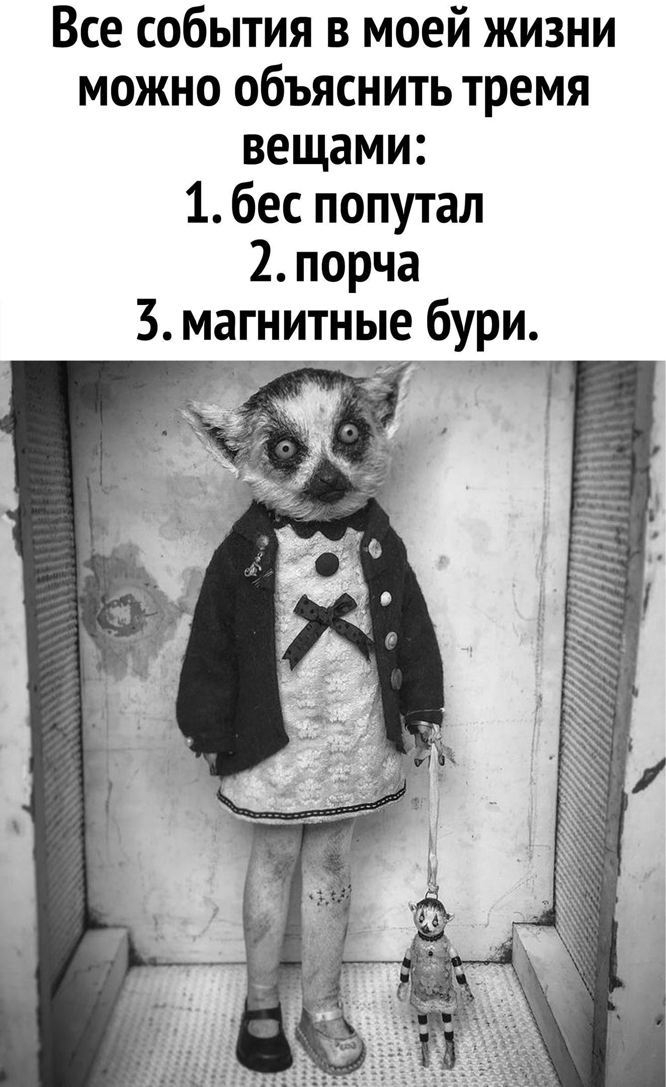 Все события в моей жизни можно объяснить тремя вещами 1 бес попутал 2порча 3 магнитные бури