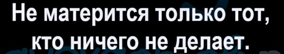 Не матерится только тот кто ничего не делает