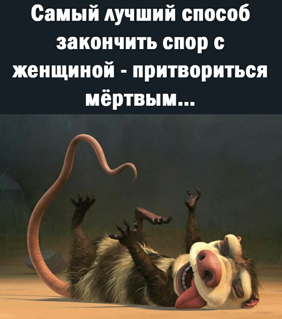 Самый лучший способ закончить спор с женщиной притвориться мёртвым