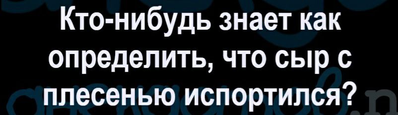 Кто нибудь знает как определить что сыр с плесенью испортился