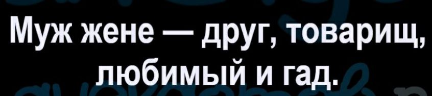 Муж жене друг товарищ любимый и гад
