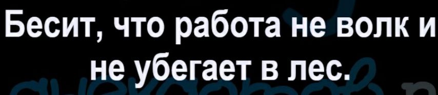 Бесит что работа не волк и не убегает в лес