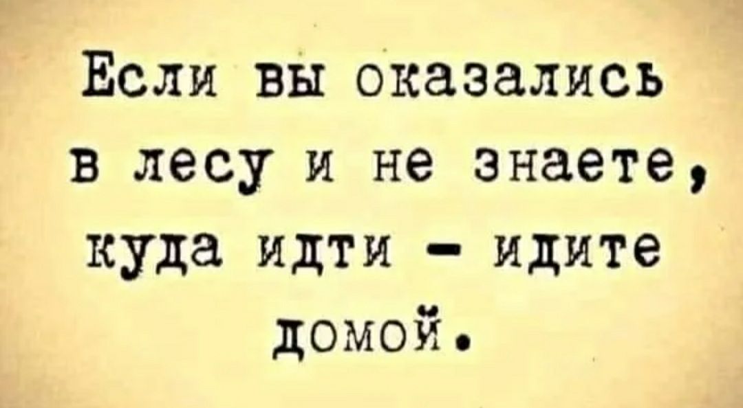 Если вы Оказались в лесу и не знаете куда идти идите домой