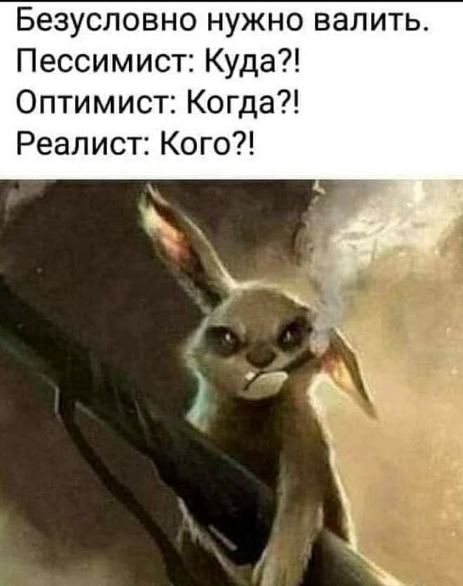 Безусловно нужно валить Пессимист Куда Оптимист Когда Реалист Кого