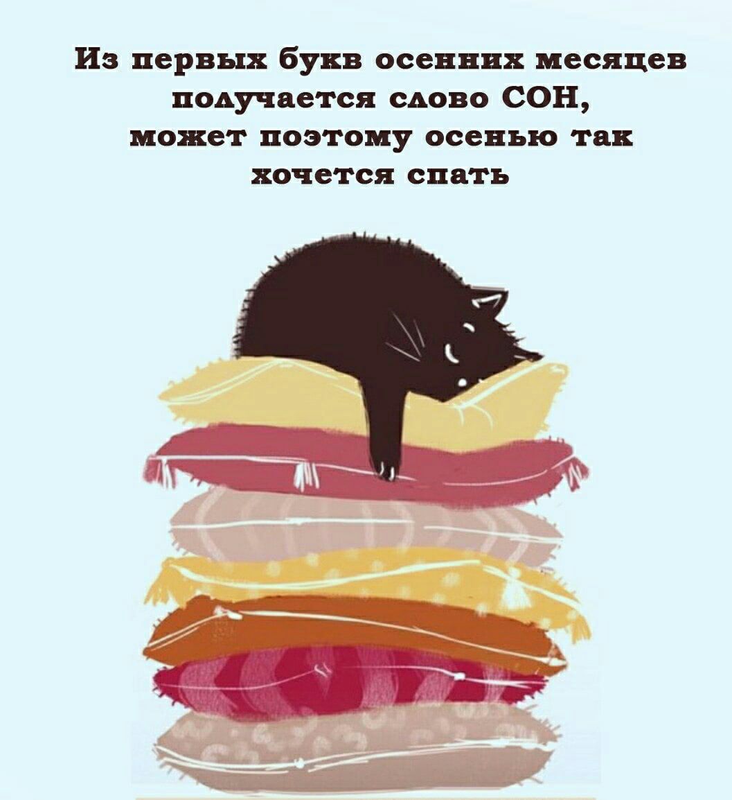 Из первых букв осенних месяцев подучается сАово СОН может поэтому осенью так хочется спать