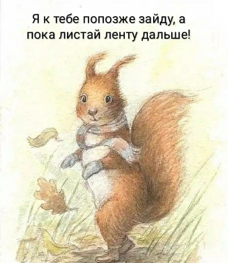Я к тебе попозже зайду а пока листай ленту дальше
