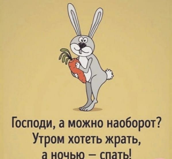 Господи а можно наоборот Утром хотеть жрать а ночью спать