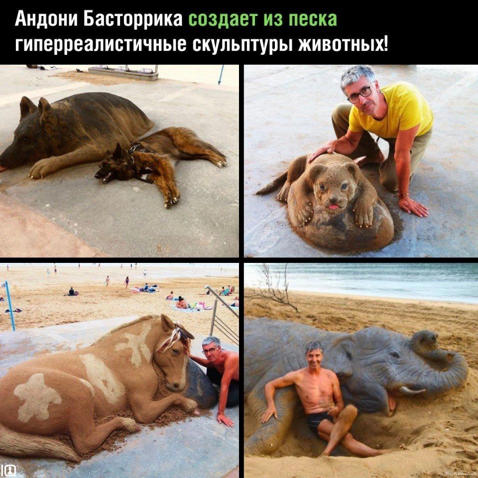 Андпии Бастпррика спадает из песка гипвпрвапиптичные скульптуры животных