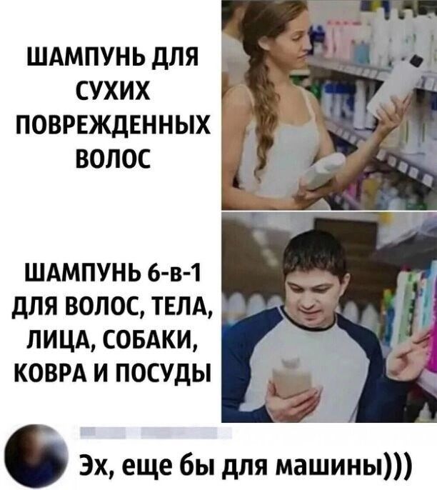 ШАМПУНЬ дЛЯ СУХИХ ПОВРЕЖДЕННЫХ ВОЛОС ШАМПУНЬ 6 в 1 дЛЯ ВОЛОС ТЕЛА ЛИЦА СОБАКИ КОВРА И ПОСУДЫ Эх еще бы для машины