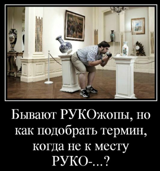 Бывают РУКОжопы но как подобрать термин когда не к месту РУКО