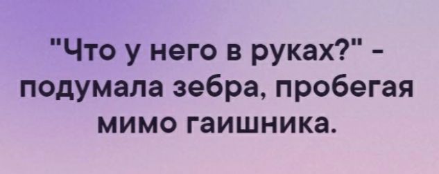 Что у него в руках подумала зебра пробегая мимо гаишника