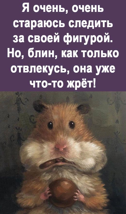 Я очень очень стараюсь следить за своей фигурой Но блин как только отвлекусь она уже что то жрёт