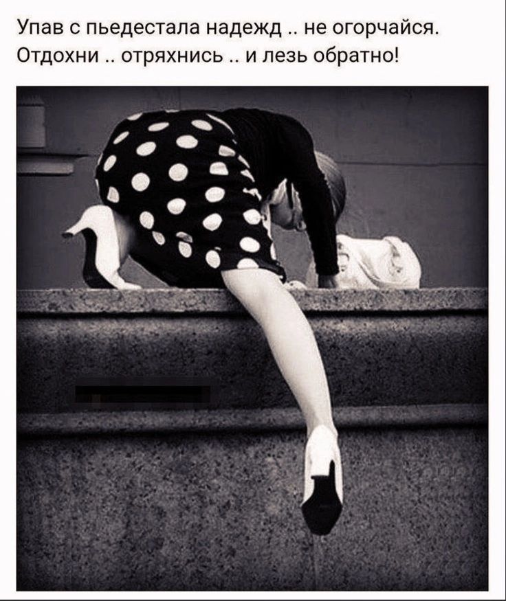 Упав с пьедестала надежд не огорчайся Отдохни отряхнись и лезь обратно