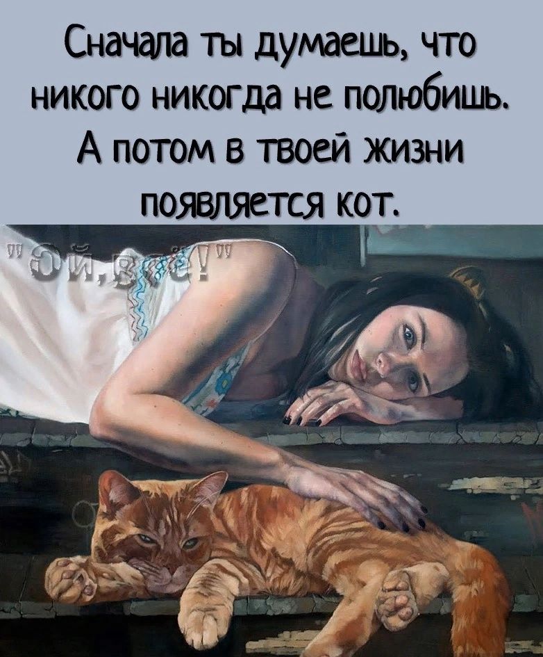 ты думать что никого никогда не пшюбиць А потом в твоей жизни поязпяется кот