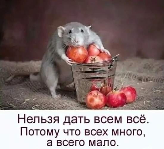 Нельзя дать всем всё ПОТОМУ ЧТО ВСЕХ МНОГО а ВСЕГО МЗЛО